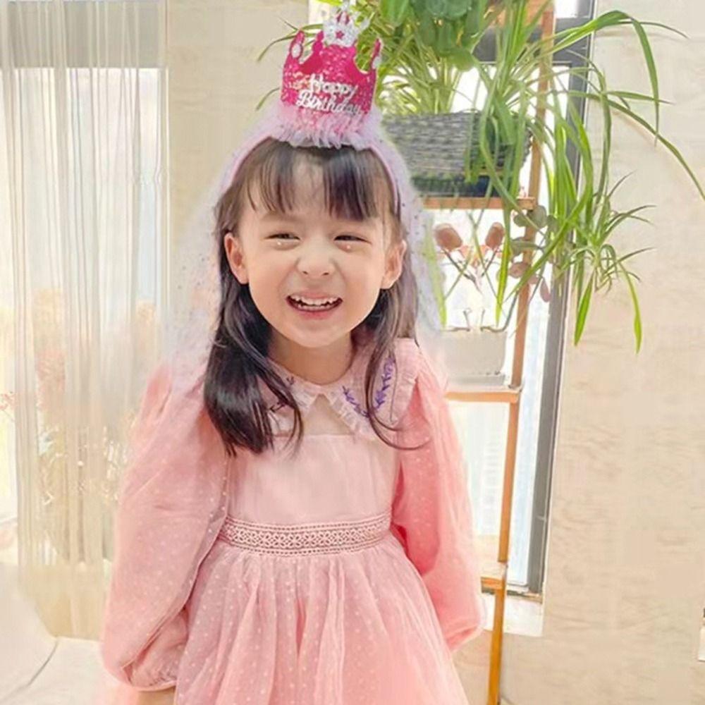 Birthday Mesh For Children Birthday Hairband Korean Style Headband Hair Accessories Girls Hair Hoop