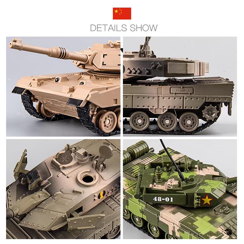 Main Battle Tank Germany Leopard 2 American M1A2 Abrams Chinese Type 99B Diecasts & Toy Vehicles Sounds & Light 1:48 Alloy Military Model