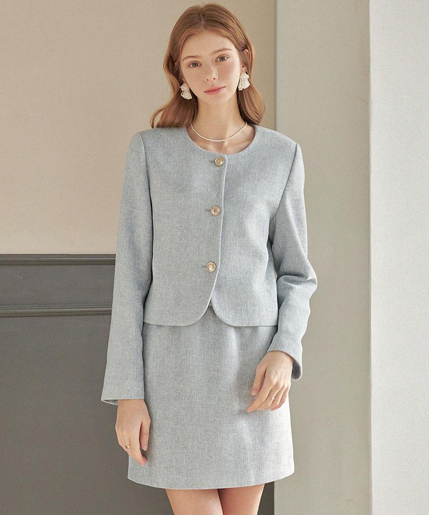 Micane Amaryllis Tweed Semi-Crop Jacket Sora