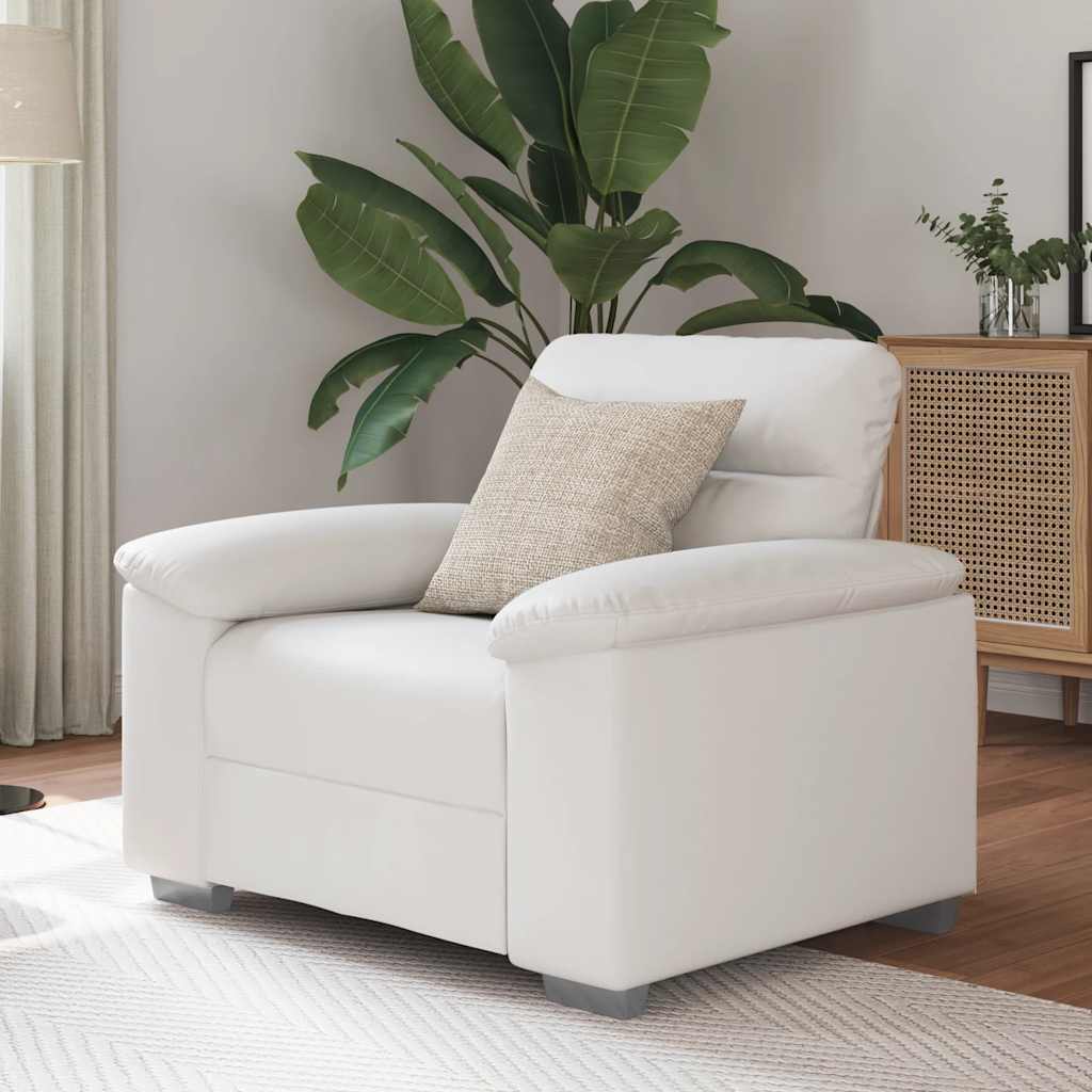 Armchair White 100x81x84 cm Faux Leather