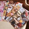 Vintage Tri-Fold Die-Cut Sticker Book - 60pcs Retro Decals for Journal & Scrapbooking