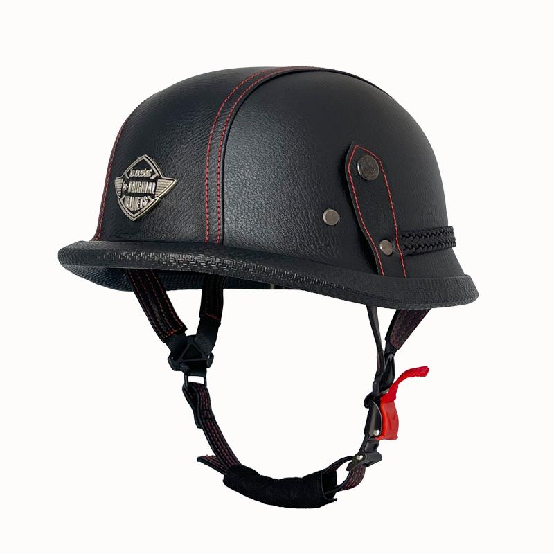Vintage leather WWII style soldier helmet retro half helmet all seasons unisex bicycle cruiser electric scooter helmet JYT-108