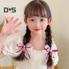 3 Pairs Strawberry Bow Charm Hair Clips Red Plaid Hairpins Anti-slip Teeth Women Girls Christmas Hair Accessories