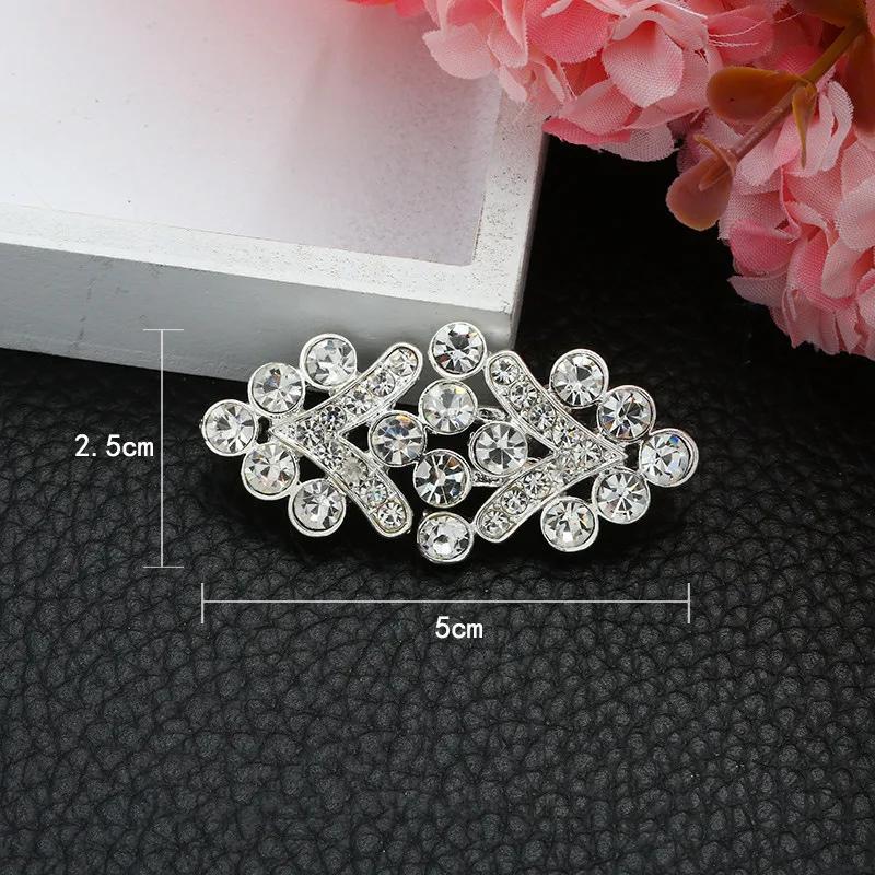 1 Pair Connectors Clasps Rhinestone Buckle Metal Button Waist Extender Hooks Eyes Clasps Fastener for Clothes