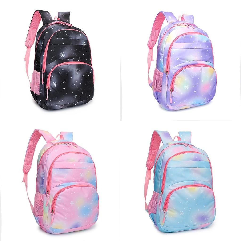 Starry Pattern Sky Student Backpack With Breathable Material For Boys And Girls
