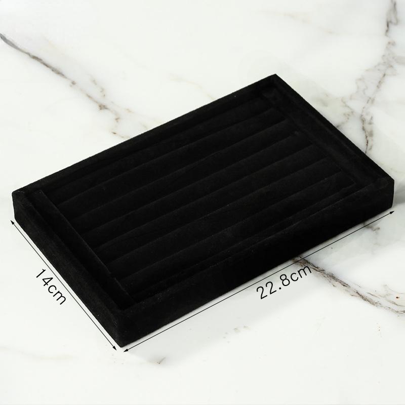 

1 шт. бархатный лоток для хранения ювелирных изделий, коробка для демонстрации колец, сережек, брошь, органайзер для рукоделия, изысканный лоток, чехол чёрный