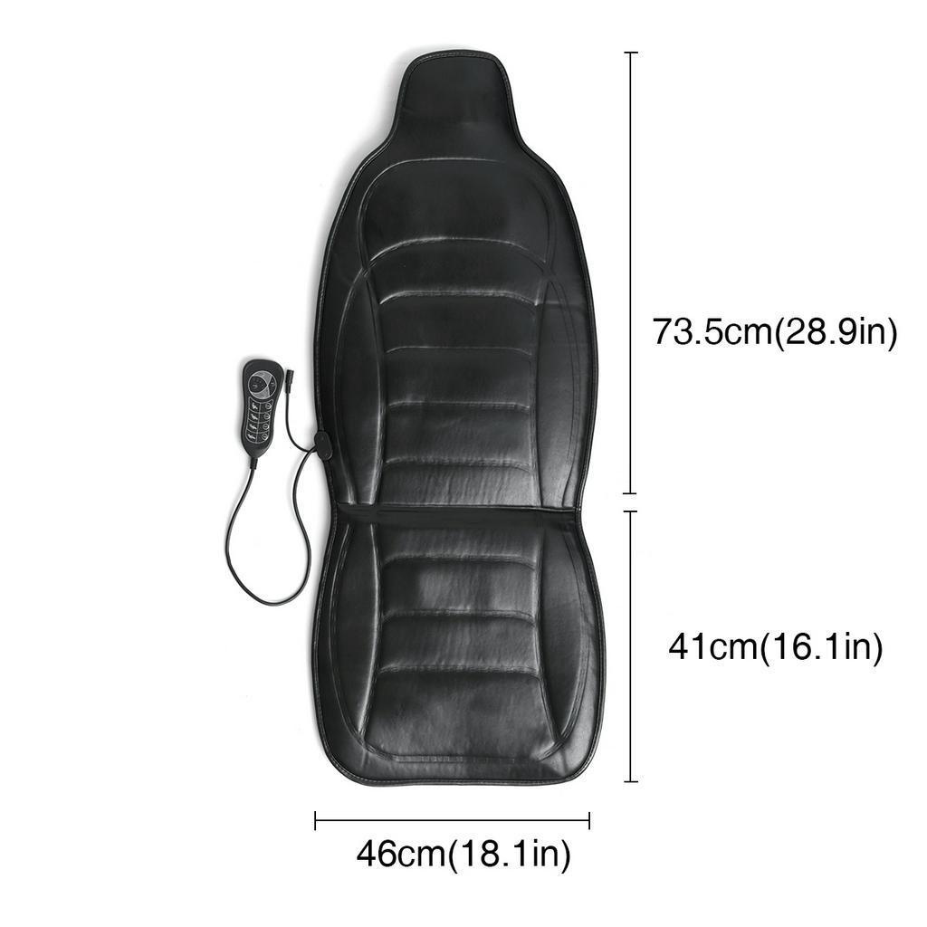 Cojín de Masaje Vibratorio con Calefacción Eléctrica Hogar Asiento de Coche Masajeador Vibratorio Almohadilla Calefactora Infrarroja Alfombrilla Vibratoria para Espalda Dolor DC 12V