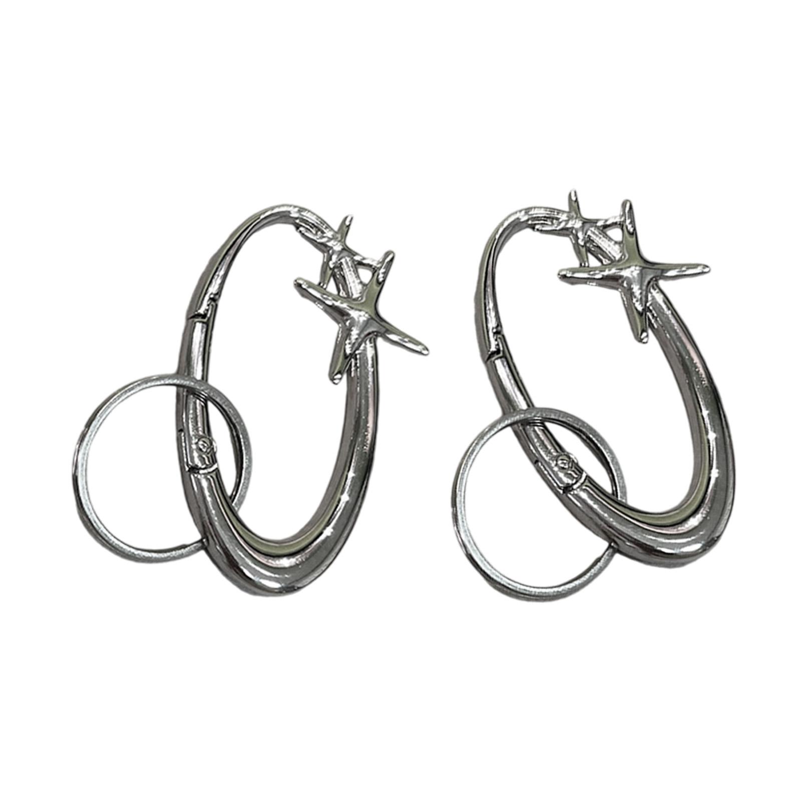

2Pcs Additional Metal Keychain Clip Decorative Pentad Star Charm For Backpacks Gift Thoughts