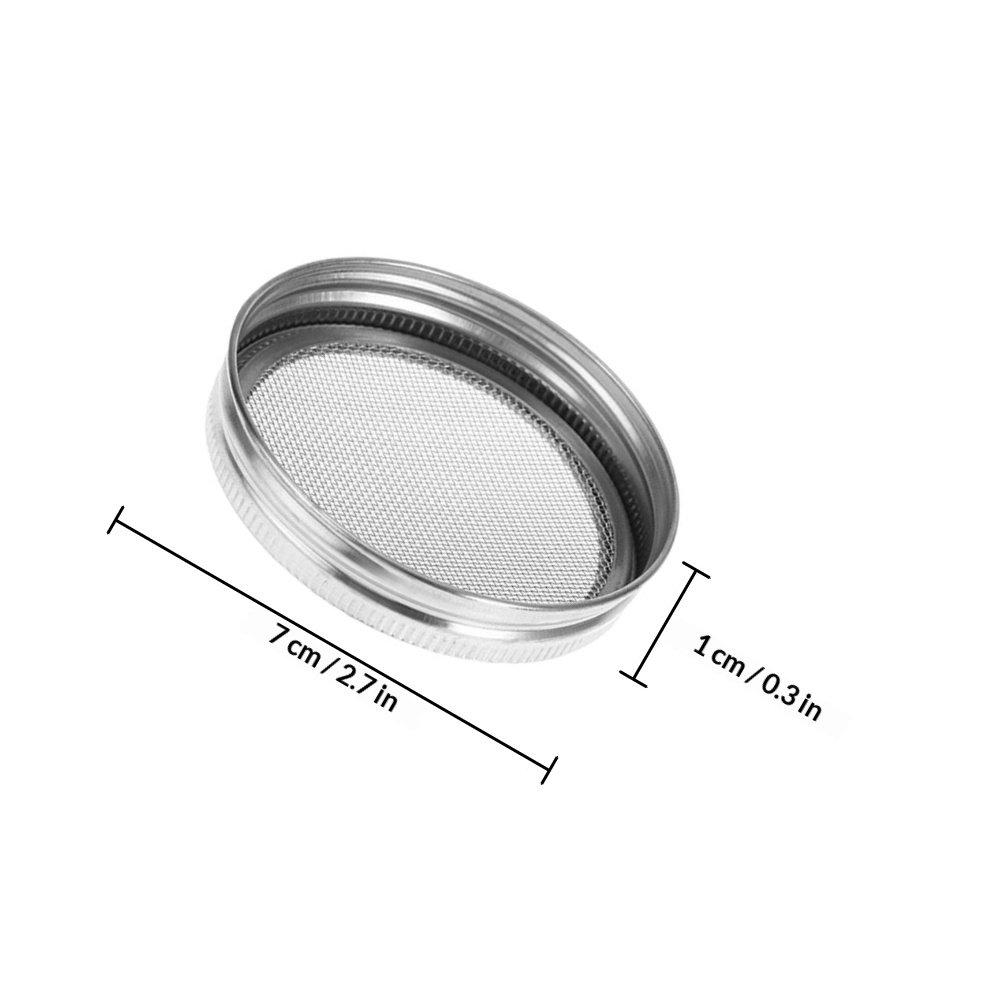 3Pcs Stainless Steel Sprouting Lids for Wide Mouth Jars Reusable Mesh Germination Cover Seed Growing Lid Household Sprouting Jar