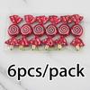 (6 Pcs/pack))9.5cm Christmas Candy Pendant Flat Sugar Pendant Xmas Tree Decoration New Year Children's Gift Home 2026 Navidad