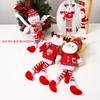 New Christmas Decorative Knitted Fabric Long Leg Santa Claus Window Curtain Tieback Home Decoration