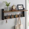 Coat Rack Towel Hanger Organizer Wall Hooks with Shelf Easy Installation Entryway for