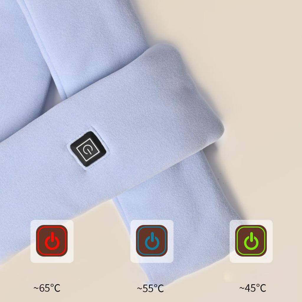 Intelligent Electric Heated Scarf with 3 Temperature Setting USB Powered Neck Warmer Heater for Office or Outdoor Use