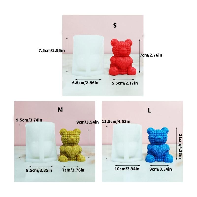 Bear Designs Candle and Home Decors Artistic Bear Shaped Silicone Mould for Crafters in Home Decoration Crafts