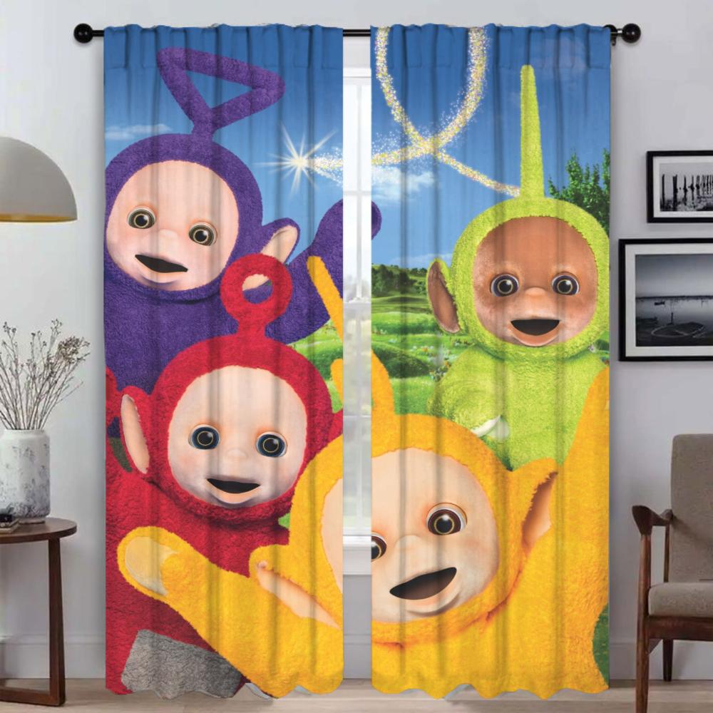 Blackout Curtain for Room 2 Panel Teletubbies Curtains for Bedroom Partition Home Interior Curtains Halloween Decoration Living