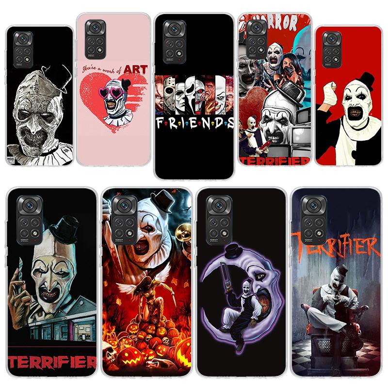 Horror Movie Terrifier Phone Case for Xiaomi Redmi Note 14 13 12S 12 11S 11T 11E Pro Plus 11 10 10S 9S 5G Soft Silicone Cover Re
