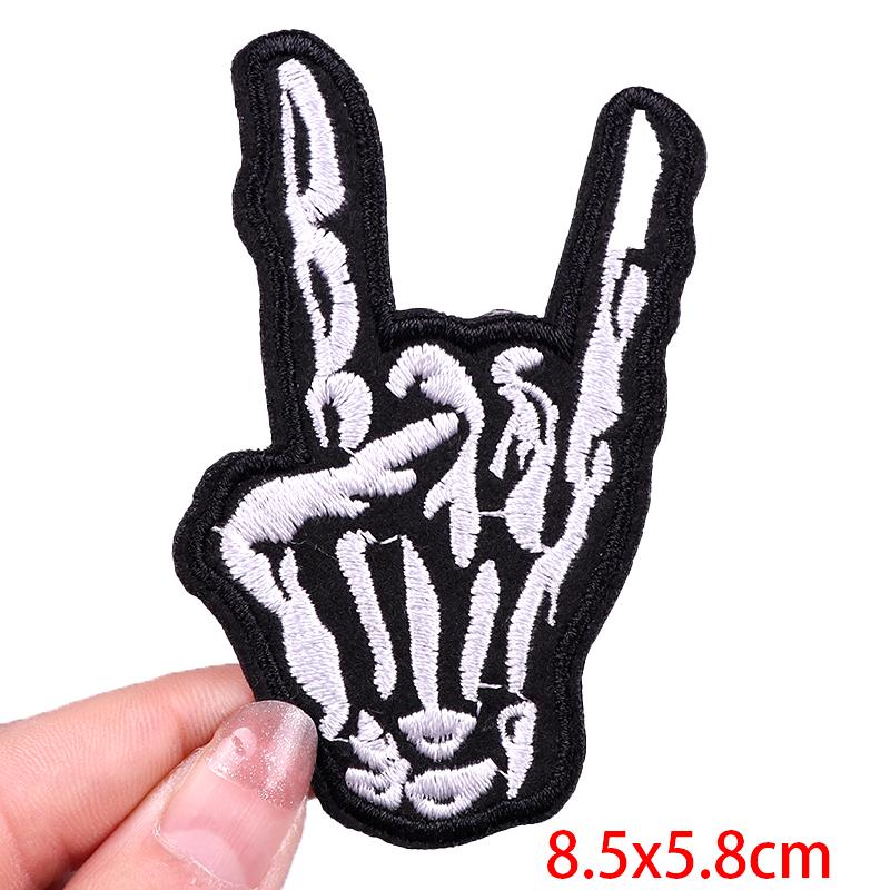Game Over Patch Iron On Patches For Clothing Punk /Horror Embridered Patches On Clothes Horror Skeleton Patch Sticker