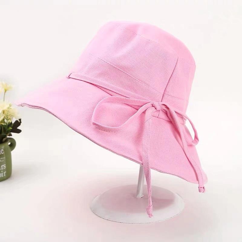 Pălărie de pescar Pălărie cu papion cu bor mare pentru femei în stil coreean Pălărie mică de soare proaspătă Pălărie versatilă de protecție solară