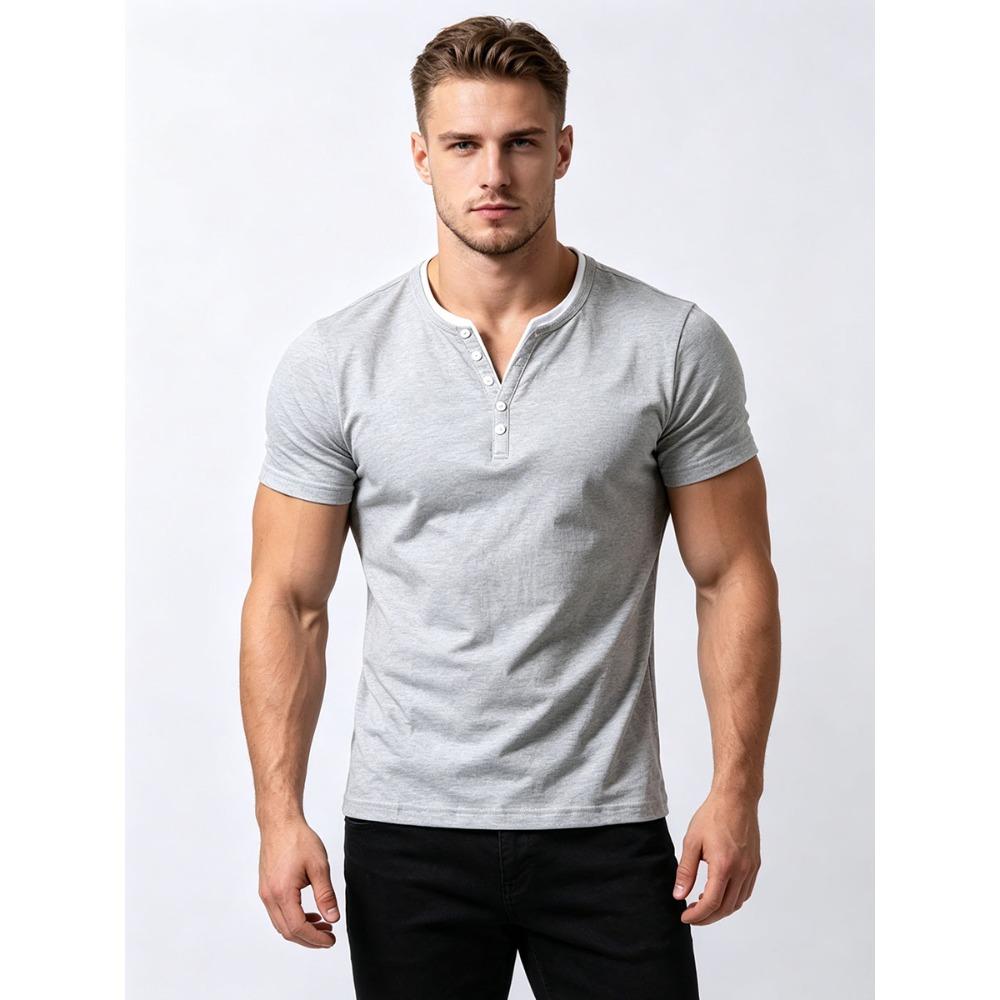 Premium 95% Cotton Men's Polo Tee - Breathable Soft Touch Short Sleeve Shirt - Modern Fit Casual Wear with V-Neck Buttons