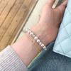 Elegant Pearl Crystal Bracelet Charm Double Layer Bracelet Sweet Beaded Hand Bangle  Gift
