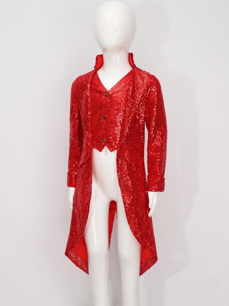 Chlapecký steampunkový frak gotický viktoriánský dlouhý kabát flitry bunda středověký halloweenský kostým frock coat outfit