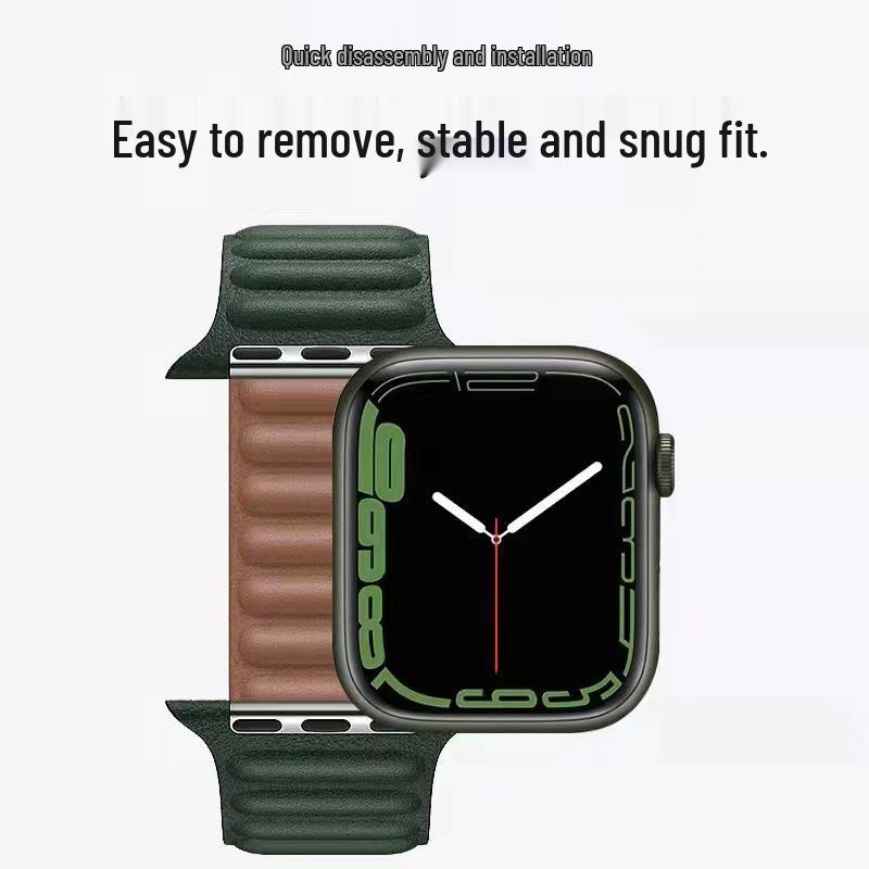 Dvoubarevný magnetický kožený řemínek na zápěstí Apple Watch pro Series SE/765432