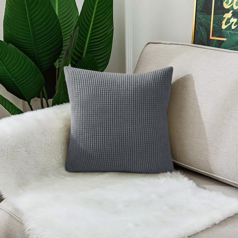 Waterproof Solid Color Jacquard Pillow Cover for Sofa Office Waist Cushion Cover Home Decorative Pillowcase Decoration 45x45