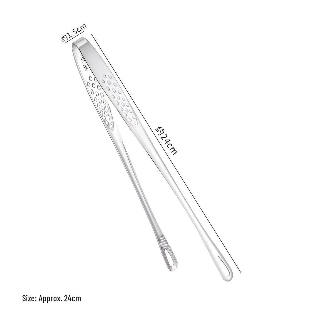 304 Stainless Steel Korean BBQ and Kitchen Tongs for Steak, Buffet, and Strawberry Preparation