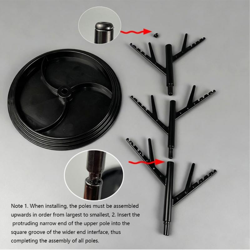 Tree Jewelry Stand for Dresser Storage with Rotating Branch Display and Bottom Tray, Daily Necklace Bracelet Holder