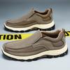 Handmade Men Moccasin Shoes Casual Outdoor Slip on Loafers Men Anti Slip Wear-resistant Sneakers Dad Flats Casual Walking Shoes
