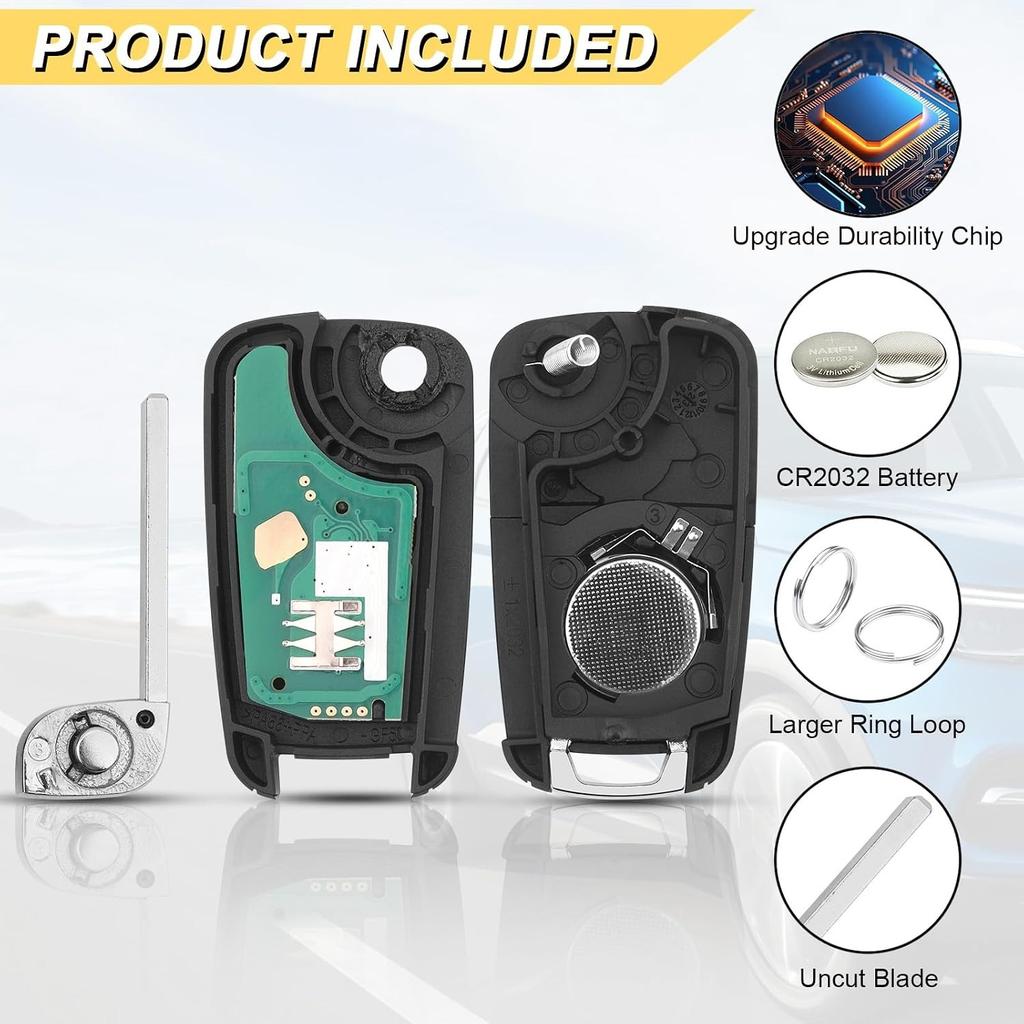 Key Fob for 14-19 Buick Encore/ 11-17 Regal/ 12-17 Verano/ 10-19 Chevy Equinox Camaro/ 11-16 Cruze Malibu/ 14-19 Impala/ 12-17 Sonic Keyless, 2Pcs