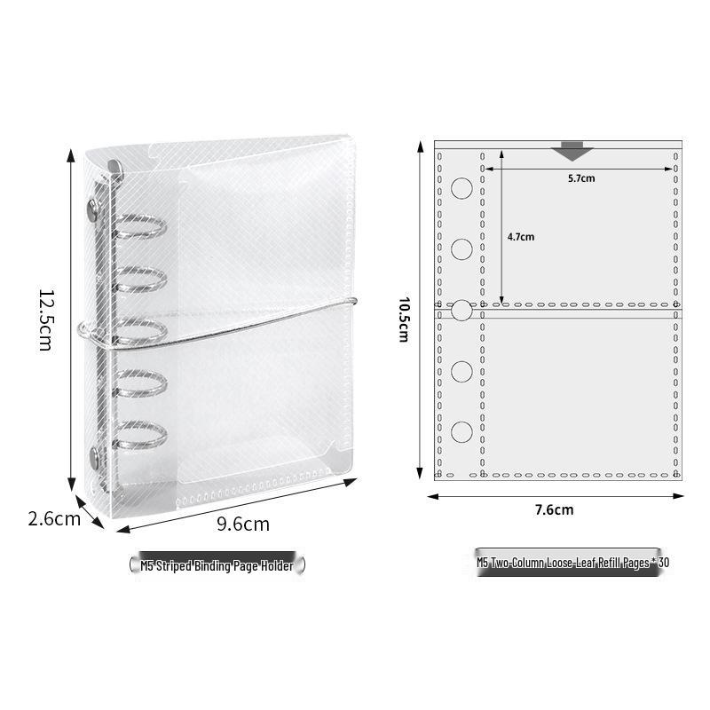 Transparent Twill Dual-Pocket Instax Photo Album with PP Binding Strap M5 transparent twill binder