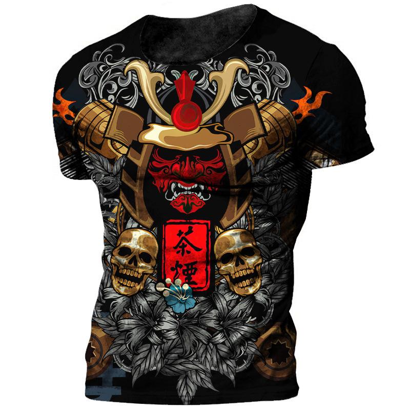 Summer New Trendy Men's Loose Breathable Round Neck Short Sleeve 3D Digital Printed Sports T-shirt