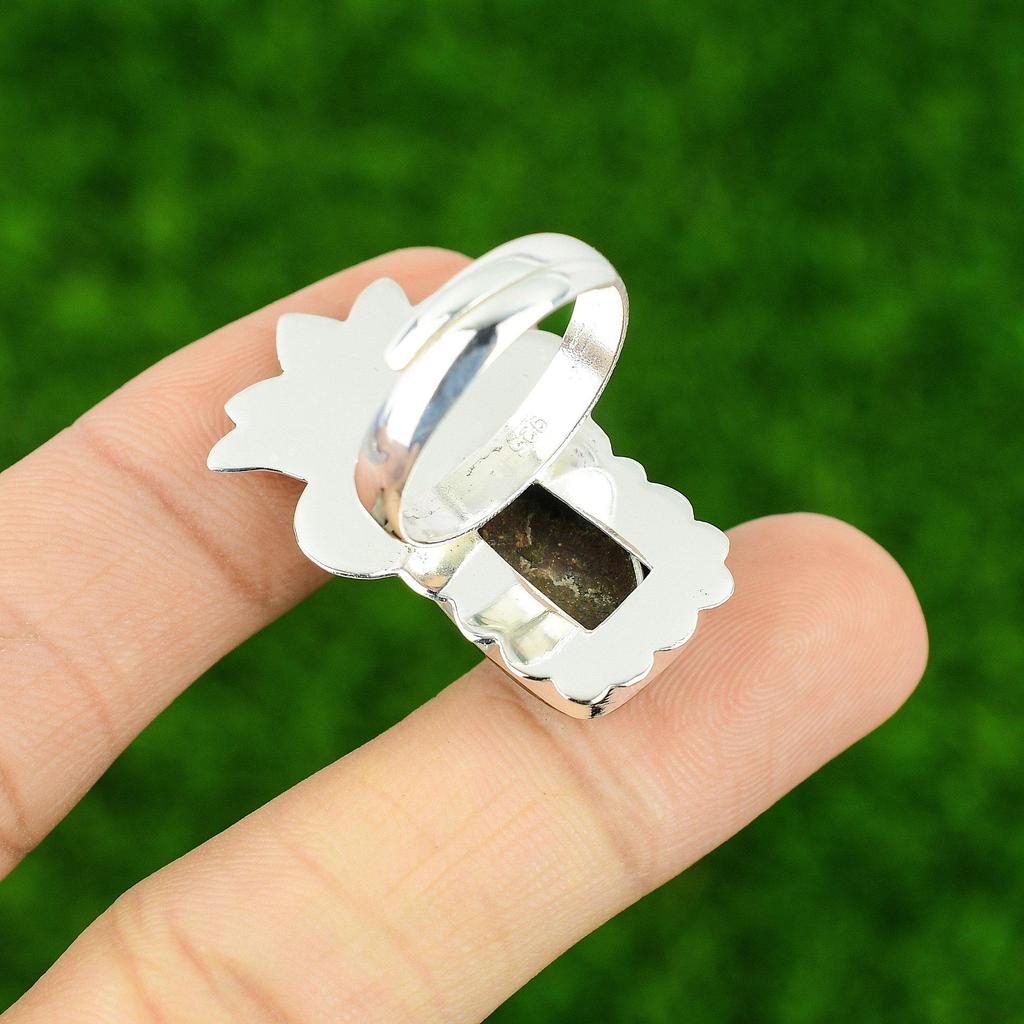 Sterling Silver Natural Golden Pietersite Sister Bezel Stackable Birthday Ring