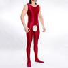 Body da uomo sottile, grande, lucido, lustroso, setoso, aderente, con cavallo aperto, tuta sexy, biancheria intima intima, abbigliamento per il sesso, body da discoteca