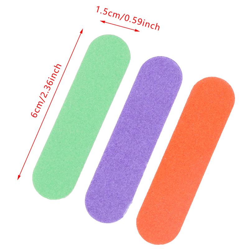 100Pcs/Lot 6Cm Mini Nail Files Art Tools Artificial Sander Paper Buffers Disposable Cuticle Remover Buffers Slim Crescent Grit
