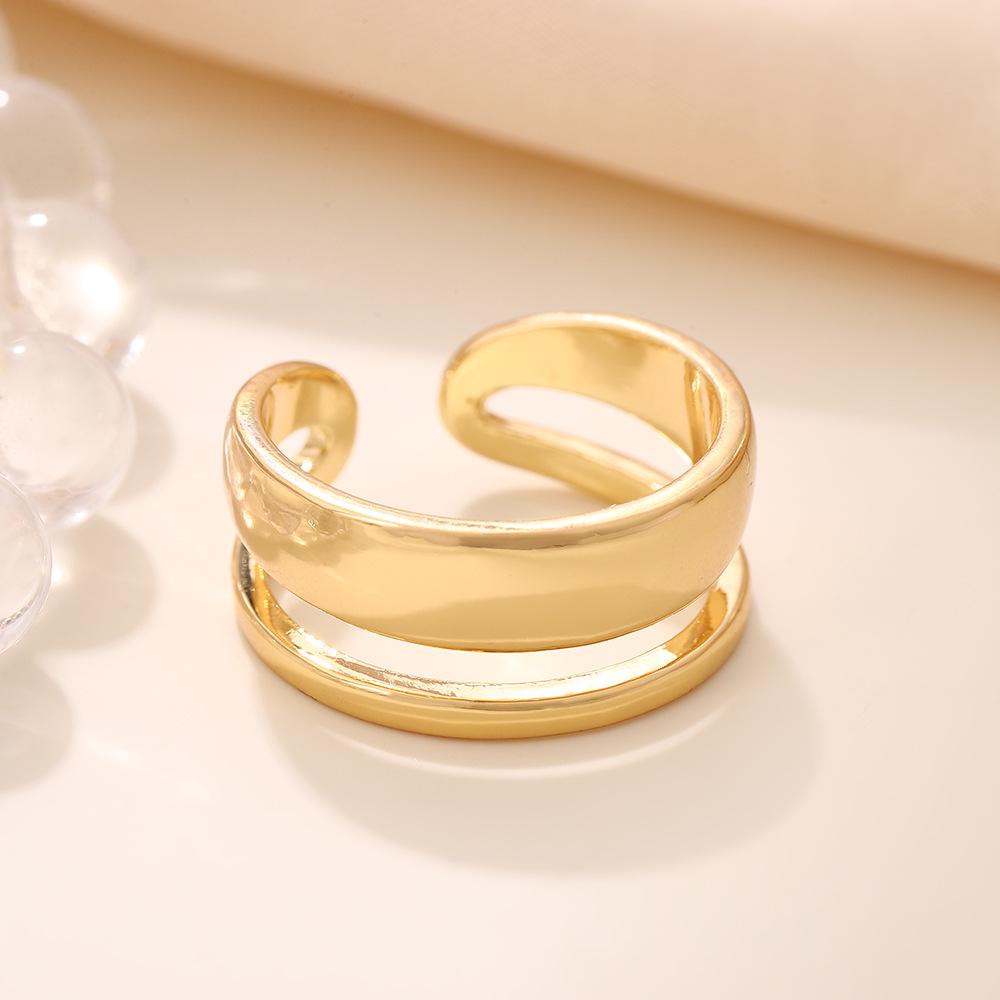 18K Open Minimalist Hollow Ring: Elegant, Versatile, High-End Design