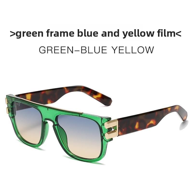 Men Square Frame Sunglasses With Uv400 Protection For Summer Fashion And Travel