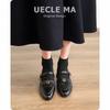 Sheepskin version~ Genuine leather retro camellia Mary Jane women's shoes spring and autumn small leather shoes thick heel single shoes