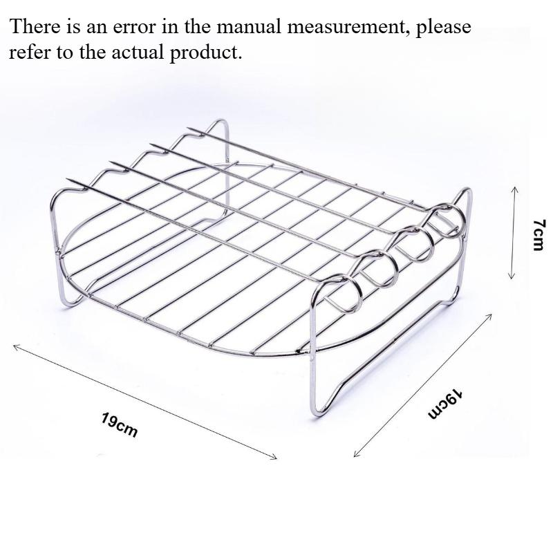 BBQ Air Fryer Accessories Stainless Steel Double Layer Grill Rack Steam Rack Air Fryer Rack Kitchen Dining and Bar Tools