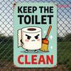 Retro Tin Sign Keep The Toilet Clean 20x30 Inch Funny Wall Art Indoor Outdoor Home Decor