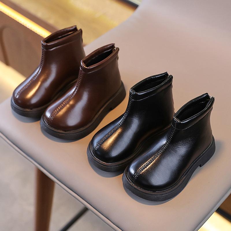 Boys Martin boots 2025 autumn and winter new girls boots British style single boots soft sole medium and children's low-top leather boots tide
