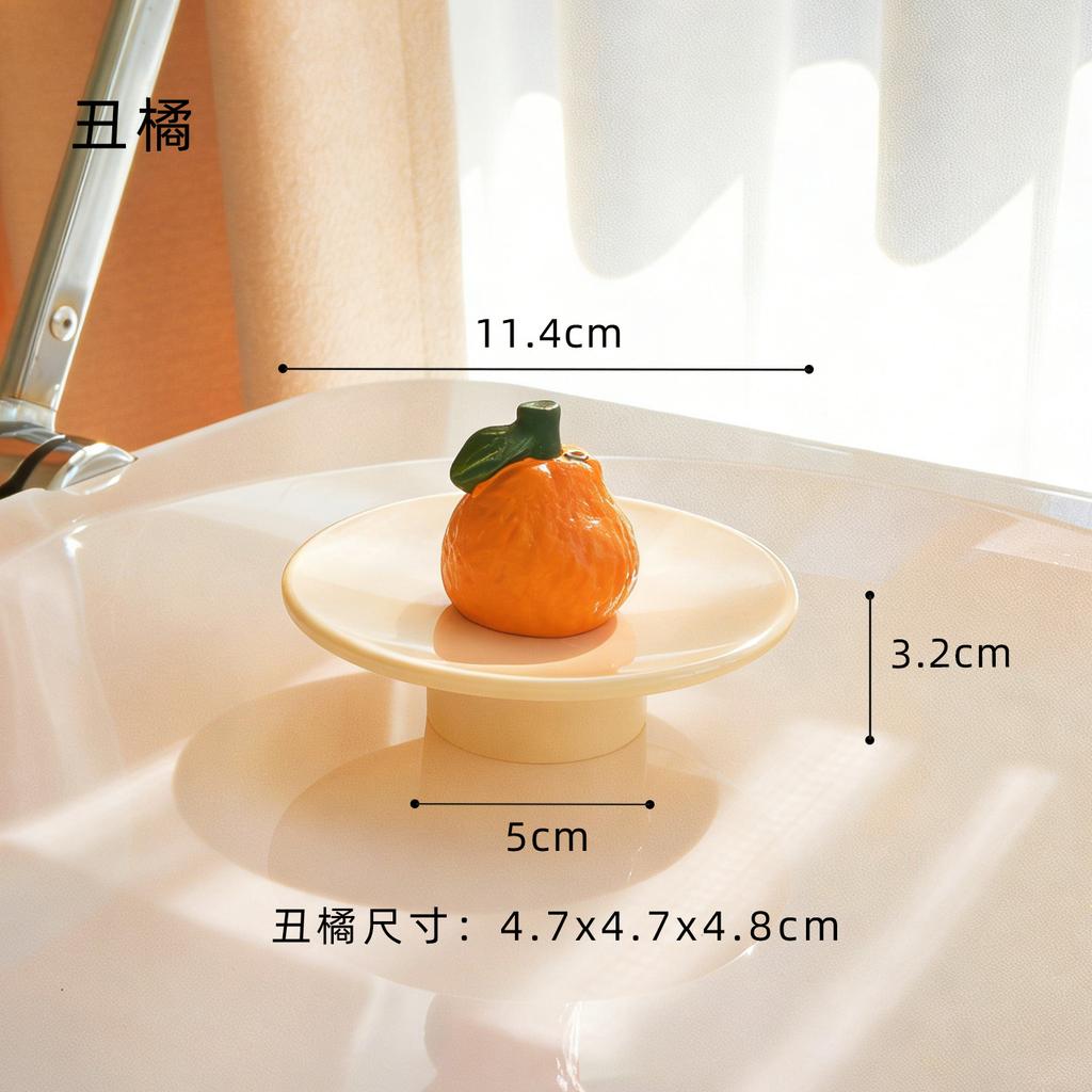 Creative Fruit Shaped Incense Holder, 3D Cute Incense Insertion Plate Decoration, Banana and Apple
