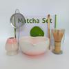 Japanese Ceramic Matcha Tool Set: Spout Bowl & Hundred-Bristle Whisk for Tea Ceremony
