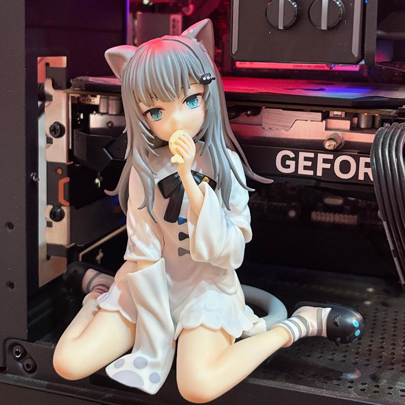 Gancheng Cat Original Painting Cat Girl Figure Cute Sitting Beautiful Girl Animation Model Trendy Toy Ornament