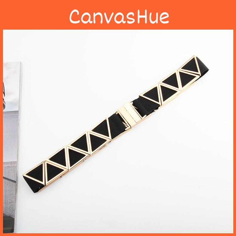 Fashion Metal Triangle Splicing Design Women Slim Waist Belt For Long Dress And Special Occasions