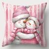 Christmas decoration pillow cover Christmas dwarf snowman pattern living room sofa cushion cover bedroom room home decoration