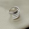Multi-layer Cross Ring Niche Design Texture Simple Fashion Versatile Heavy Industry Wide Striped Ring