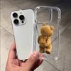 Popular bear looking at mobile phone Phone Case for Oppo A60 A98 A78 A38 A57 A76 A55 A74 A94 A54 A16 A93 A92 4G 5G Clear Cover