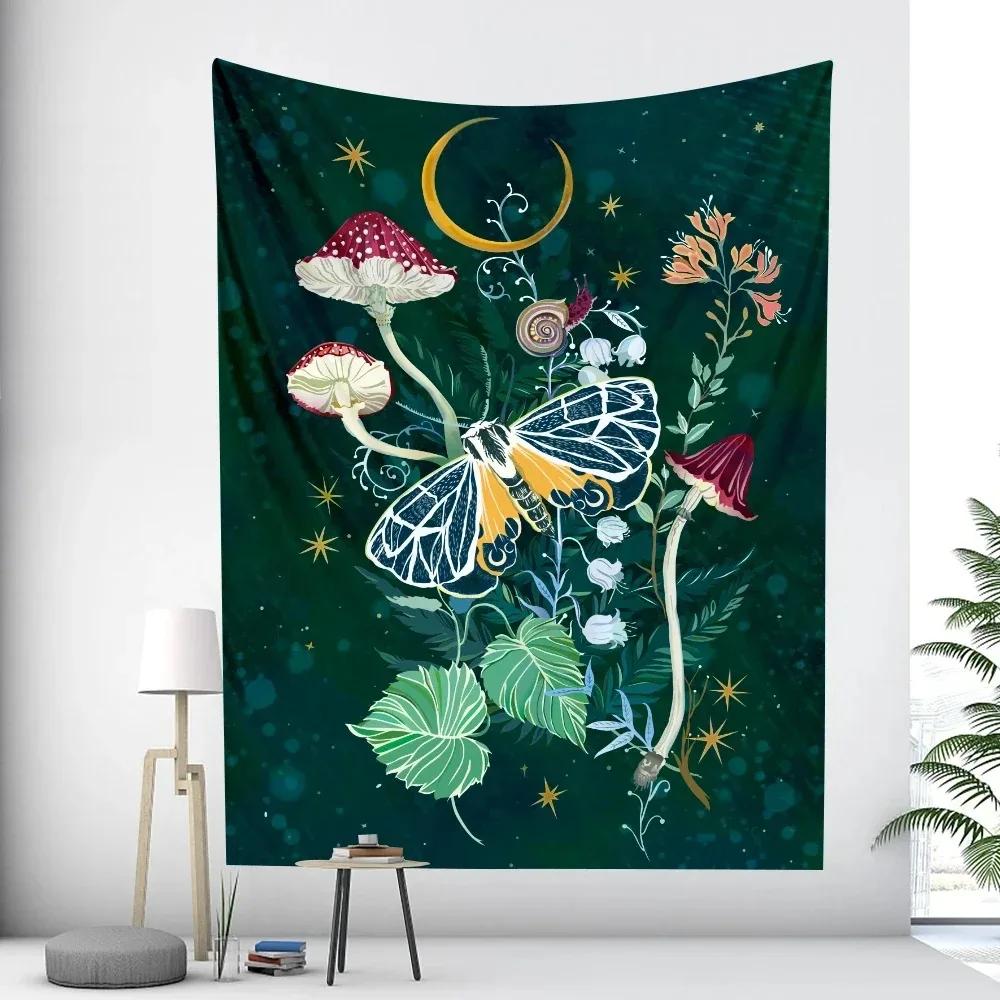 Forêt Scène Psychédélique Lune Tapisserie Décorative Décor Mural Maison Salon Bureau Tapisserie